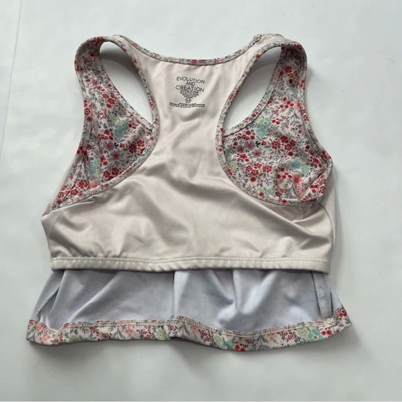 Evolution & creation athletic set Crop top racerback legging Snow Garden Floral - Picture 13 of 16